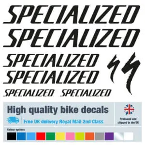 Specialized bike decal set. Replacement vinyl stickers for Specialized frames.