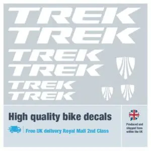 Trek bike decal set. Replacement vinyl stickers for Trek frames.