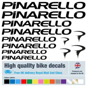 Pinarello new design bike decals c/w free bike protection (26 pack) - 20+ colours