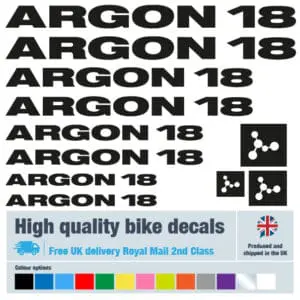 Argon 18 bike decals labels with free bike protection (26 pack) - 20+ colours