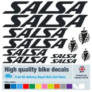 Salsa new bike decals labels with free bike protection (26 pack) - 20+ colours