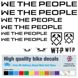Wethepeople bike decals labels with free bike protection (27 pack) - 20 colours