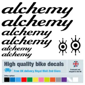 Alchemy bike decals labels with free bike protection (23 pack) - 20+ colours