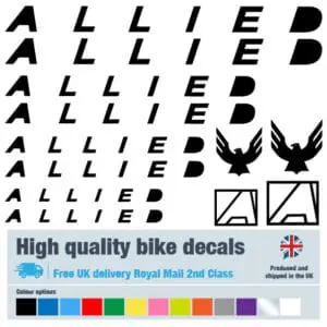 Allied solid bike decals labels with free bike protection (28 pack) - 20+ colours