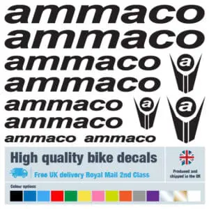 Ammaco bike decals labels with free bike protection (28 pack) - 20+ colours
