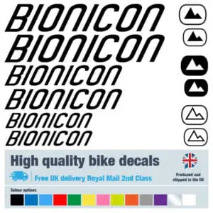 Bionicon bike decals labels with free bike protection (29 pack) - 20+ colours
