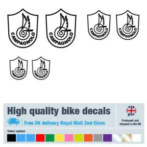 Campagnolo bike decals labels with free bike protection (21 pack) - 20+ colours