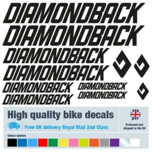 Diamondback newbike decals labels with free bike protection (26 pack) - 20+ colours