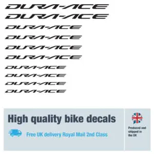 Dura-acebike decals labels with free bike protection (25 pack) - 20+ colours