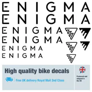 Enigma new bike decals labels with free bike protection (26 pack) - 20+ colours