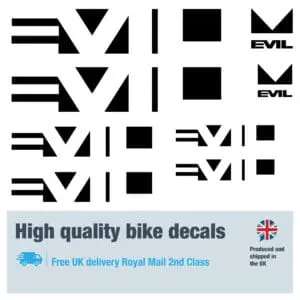 Evil bikes new decals labels with free bike protection (23 pack) - 20+ colours