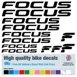 Focus bike decals labels with free bike protection (27 pack) - 20+ colours