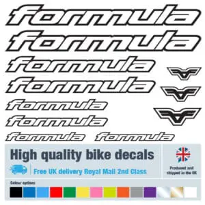 Formula BMX bike decals labels with free bike protection (26 pack) - 20+ colours