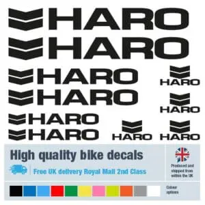Haro bike decals labels with free bike protection (26 pack) - 20+ colour
