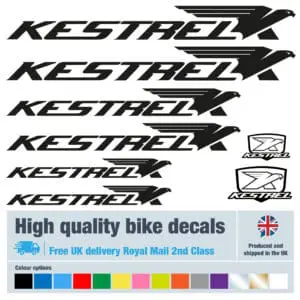 Kestrel solid bike decals labels with free bike protection (23 pack) - 20+ colours