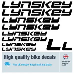Lynskey bike decals labels with free bike protection (25 pack) - 20+ colours