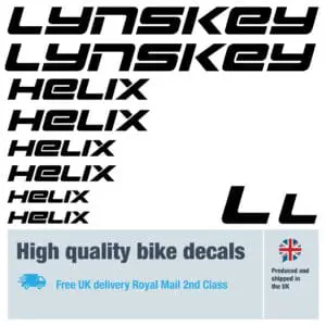 Lynskey Helix bike decals labels with free bike protection (25 pack) - 20+ colours