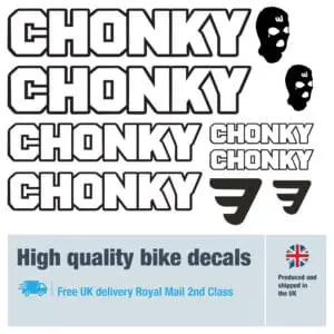 Mafia Chonky bike decal set. Replacement vinyl stickers for Mafia Chonky frames.