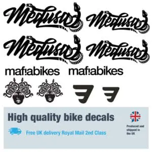 Mafia Bikes Medusa bike decal set. Replacement vinyl stickers for Mafia Bikes Medusa bike frames