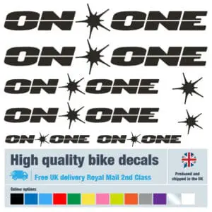 On One bike decals labels with free bike protection (23 pack) - 20+ colours