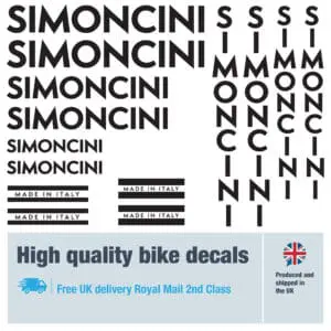 Simoncini bike decals labels with free bike protection (29 pack) - 20+ colours