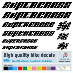 Supercross bike decals labels with free bike protection (26 pack) - 20+ colours