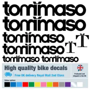 Tommaso bike decals labels with free bike protection (23 pack) - 20+ colours