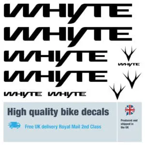 Whyte new 2024 bike decals labels with free bike protection (23 pack) - 20+ colours