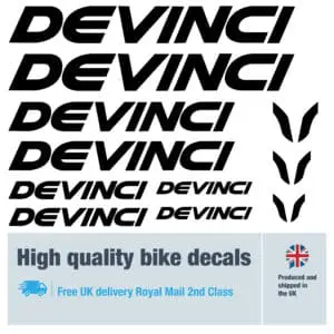Devinci bike decals labels with free bike protection (26 pack) - 20+ colours