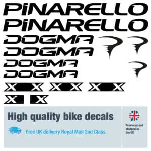 Pinarello new Dogma X bike decals labels with free bike protection (29 pack) - 20+ colours