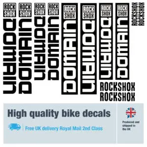Rockshox Domain new bike decals labels with free bike protection (26 pack) - 20+ colours