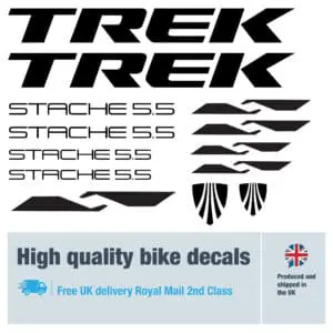 Trek Stache 5.5bike decal set. Replacement vinyl stickers for Trek Stache 5.5frames.