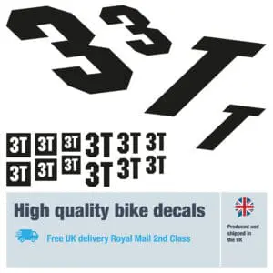 3T bike decals labels with free bike protection (26 pack) - 20+ colours