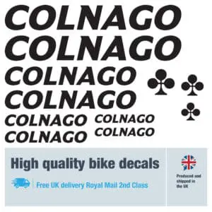 Colnago 2025 bike decal set in black. Replacement vinyl stickers for Colnago 2025 frames.