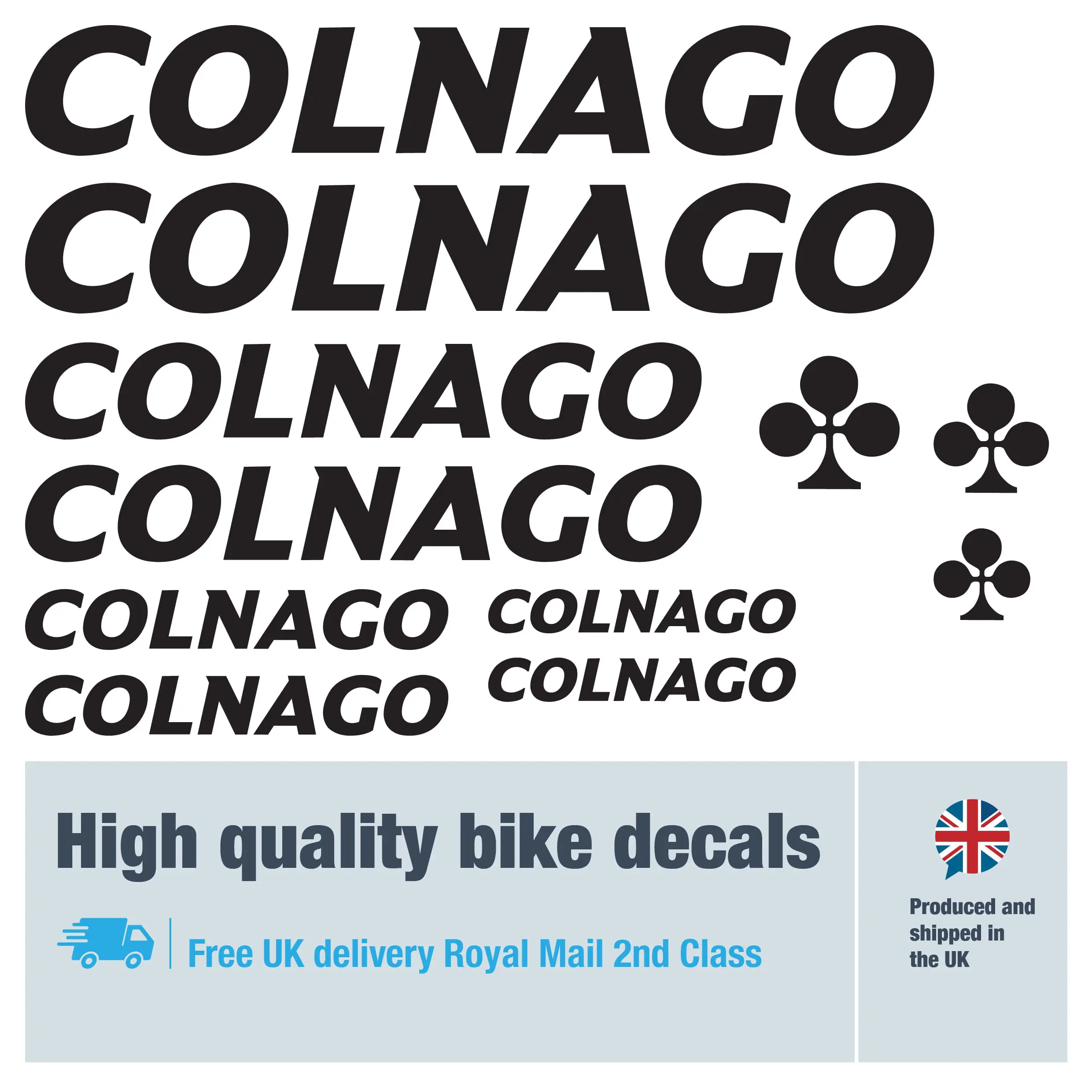 Colnago 2025 bike decal set in black. Replacement vinyl stickers for Colnago 2025 frames.