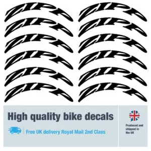 Zipp bike decals. Replacement vinyl stickers for Zippframes.