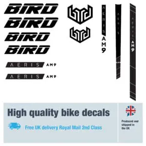 Bird AM bike decal set. Replacement vinyl stickers for Bird frames.