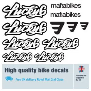 Mafia Bikes Lucky 6 bike decal set. Replacement vinyl stickers for Mafia Bikes Lucky 6 frames.