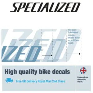 Specialized extra large bike decal set. Replacement vinyl stickers for large Specialized frames.