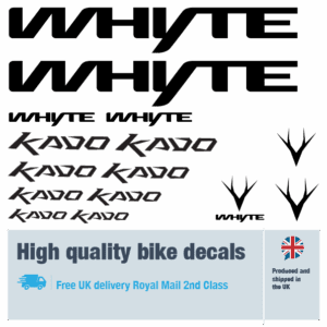 Whyte Kado bike decal set. Replacement vinyl stickers for Whyte Kado frames.