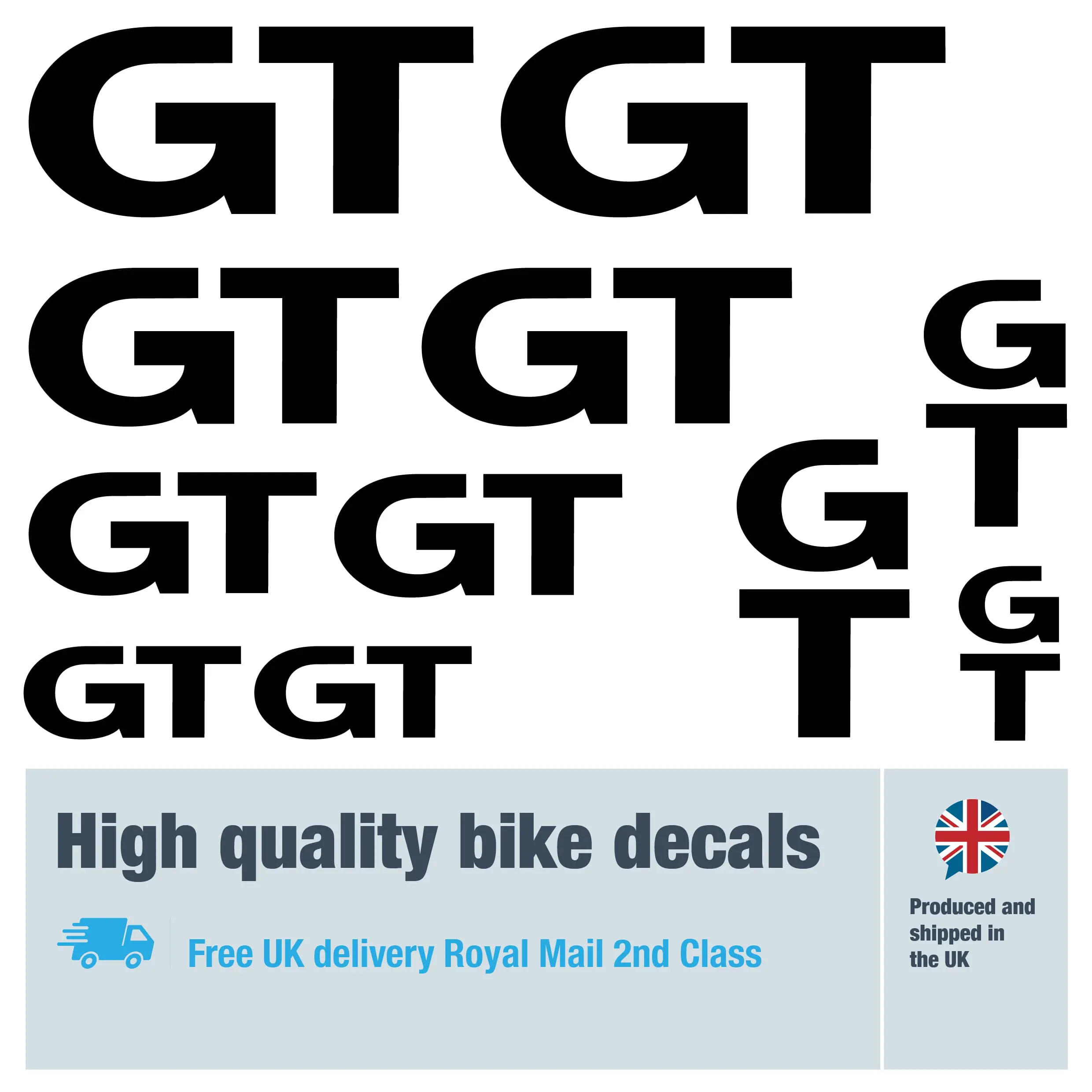 GT 2025 bike decal set. Replacement vinyl stickers for GT 2025 frames.