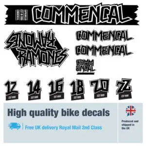 Commencal Ramones 1 bike decal set. Replacement vinyl stickers for Commencal Ramones frames.