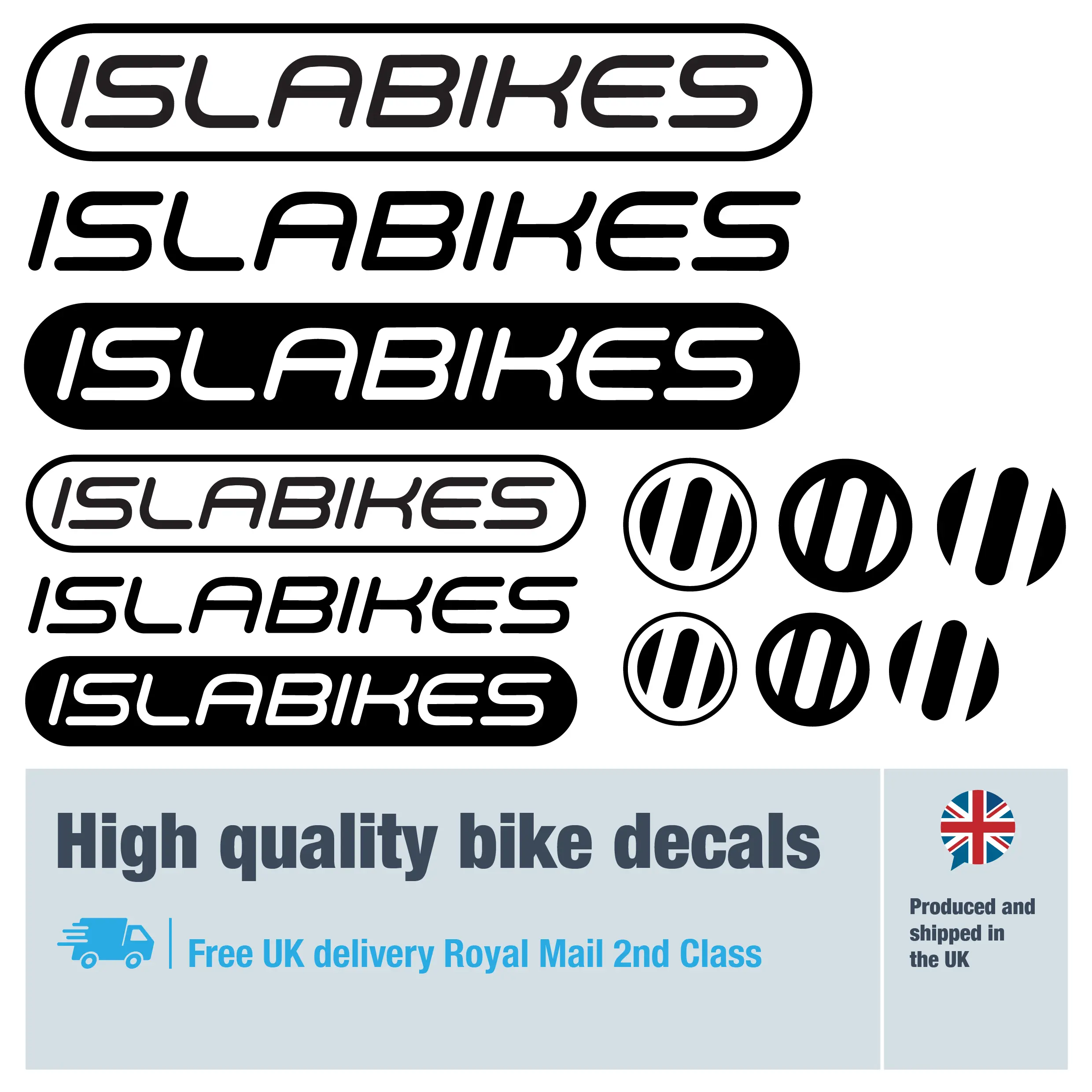 ISLABIKES bike decal set. Replacement vinyl stickers for ISLABIKE frames.