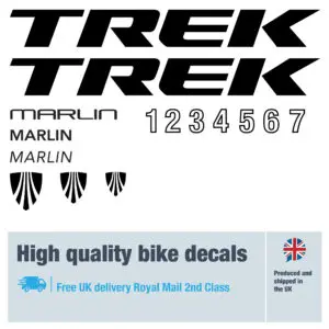 Trek Marlin decal set. Replacement vinyl stickers for Trek Marlin frames.