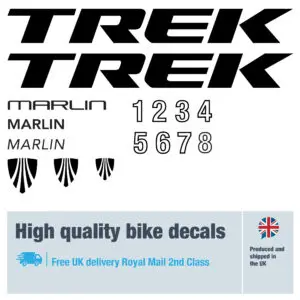 Trek Marlin decal set. Replacement vinyl stickers for Trek Marlin frames.