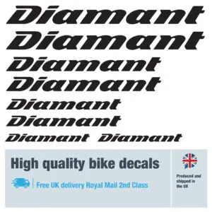 Diamant bike decal set. Replacement vinyl stickers for Diamant frames.