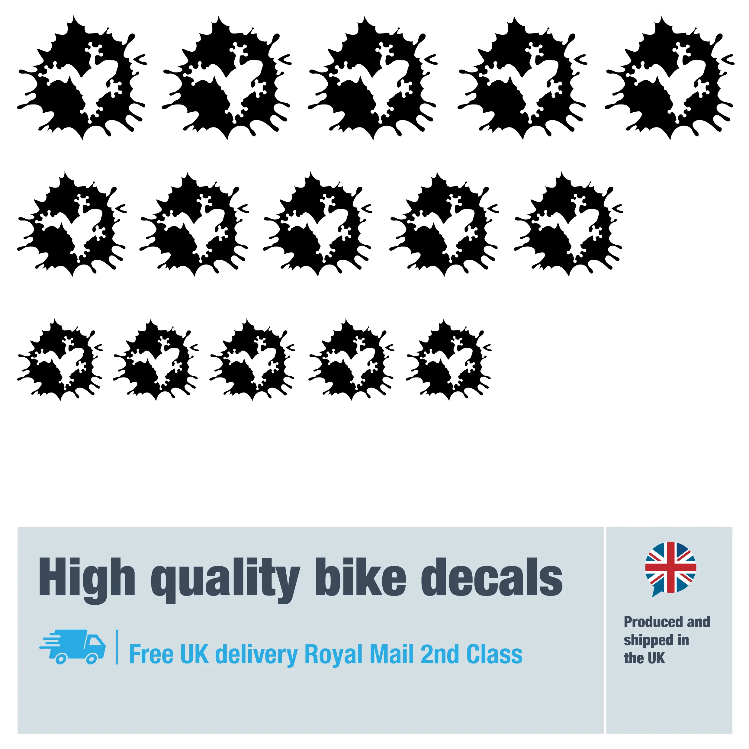 Frog splash decal set. Replacement vinyl stickers for Frogs frames.