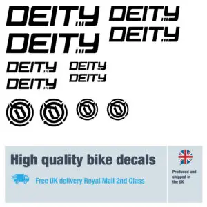 Deity decal set. Replacement vinyl stickers for Deity.