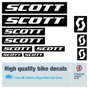 Scott blocked bike decal set. Replacement vinyl stickers for Scott frames.