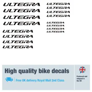 Ultegra bike decal set. Replacement vinyl stickers for Ultegra